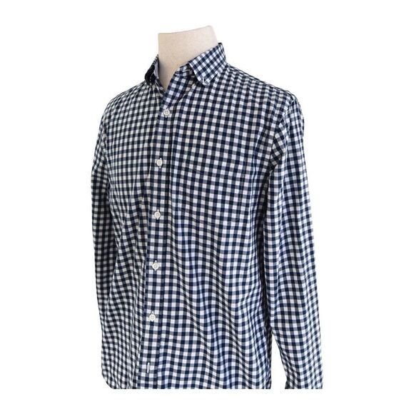 Bonobos Navy Gingham Check Shirt Size M Standard Fit Preppy Classiccore EUC - Picture 7 of 8